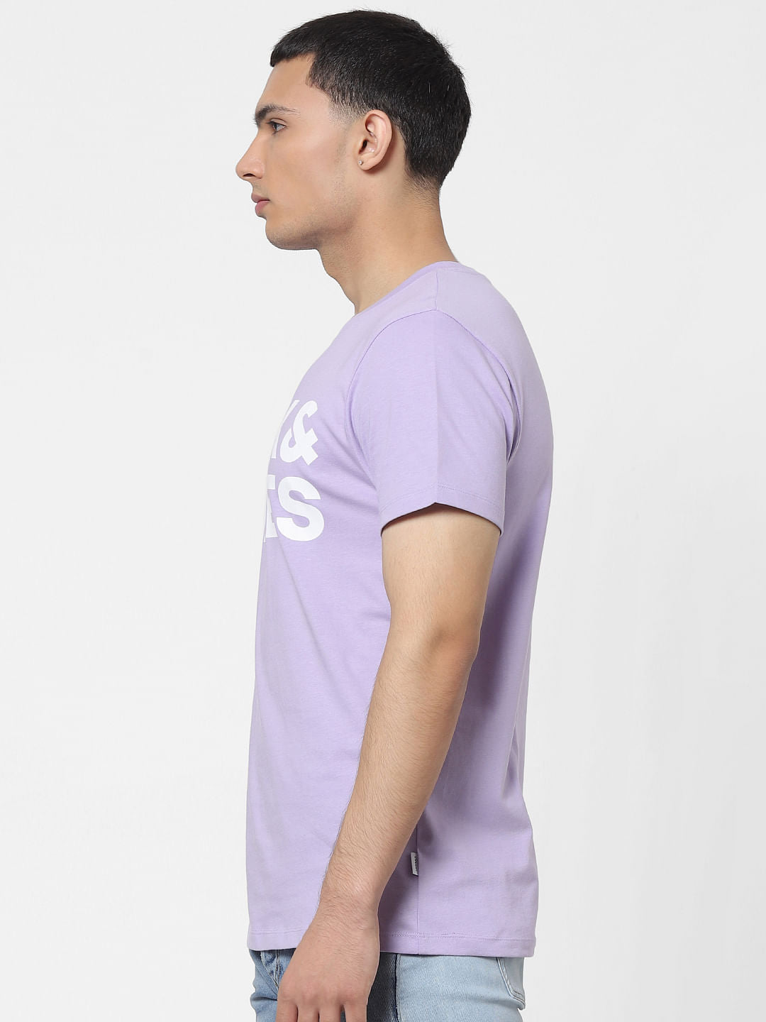 Lilac Logo Print Crew Neck T-shirt