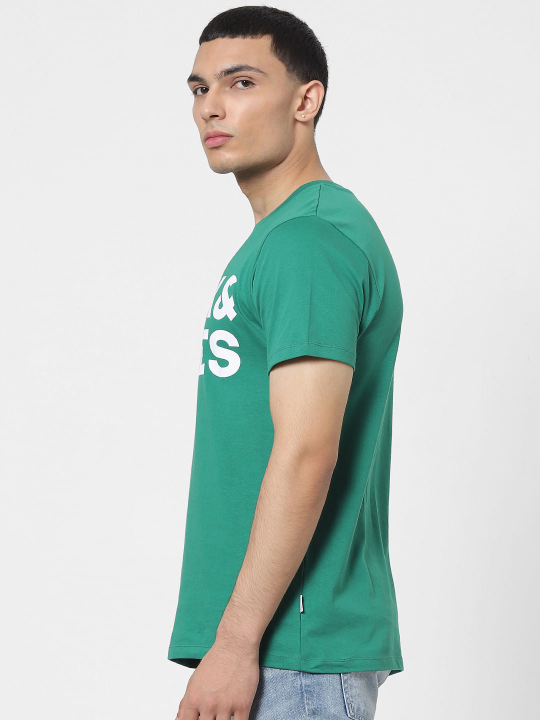 Green Logo Print Crew Neck T-shirt