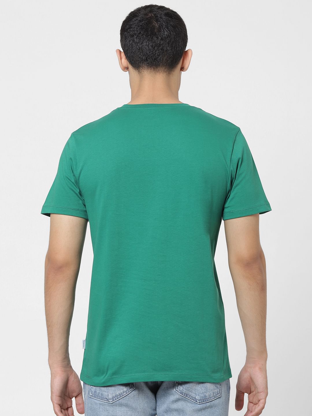Green Logo Print Crew Neck T-shirt
