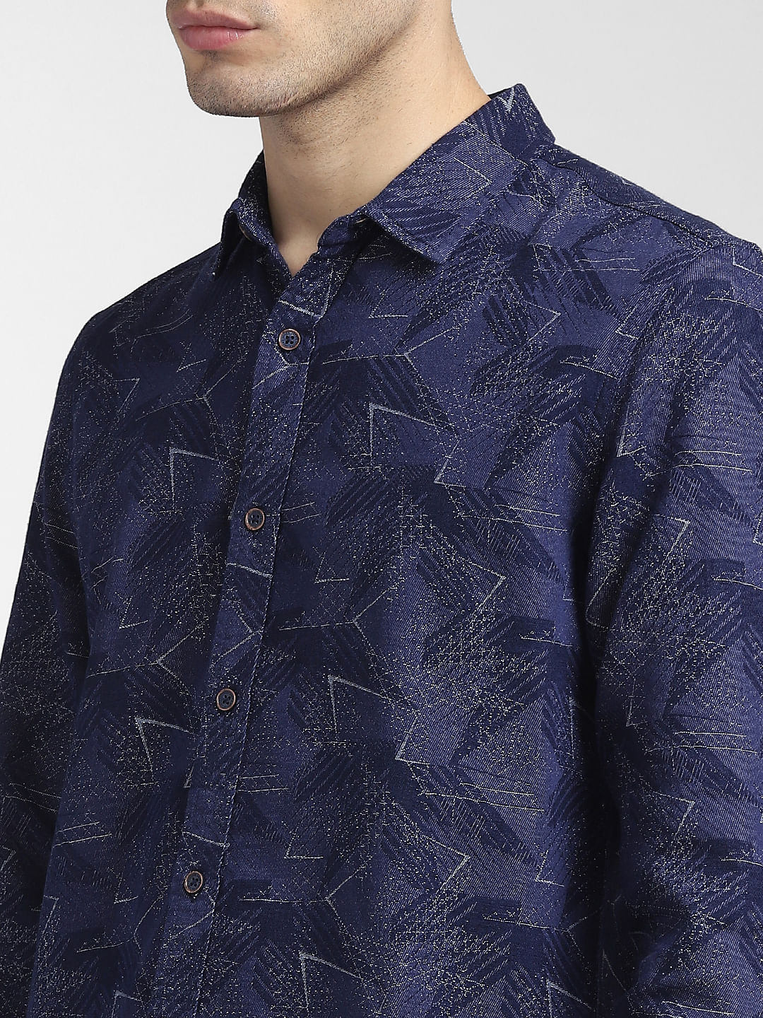 Blue Abstract Print Full Sleeves Shirt