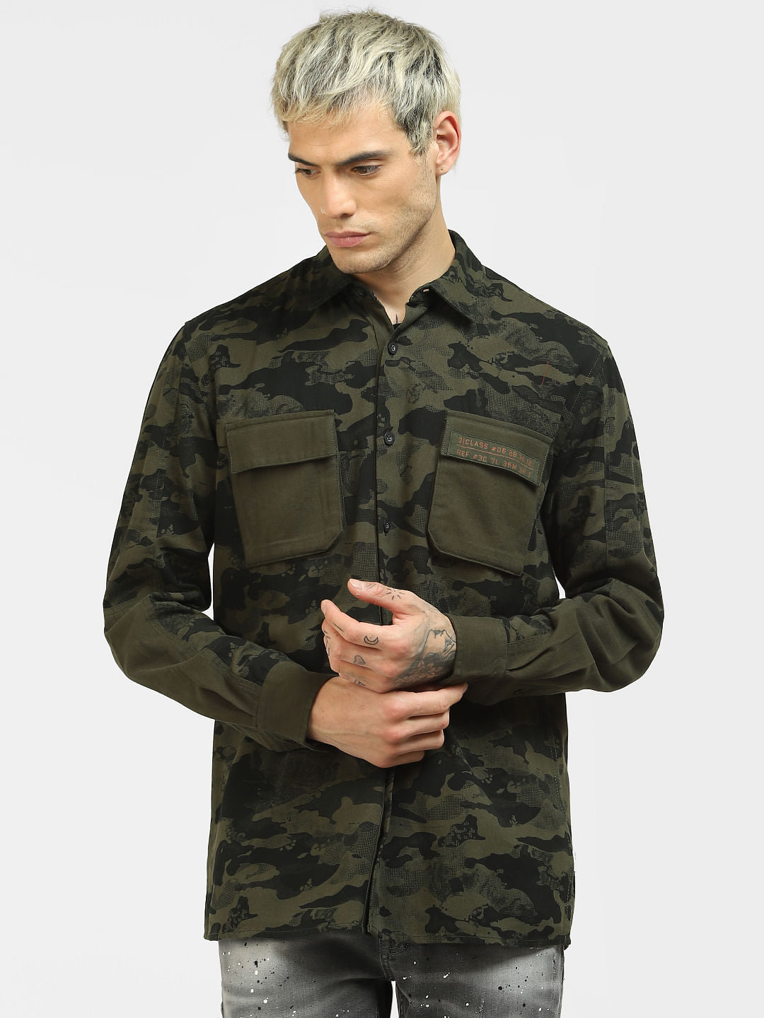 Green Camo Full Sleeves Shirt