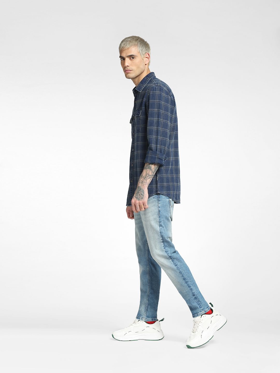 Blue Check Full Sleeves Shirt