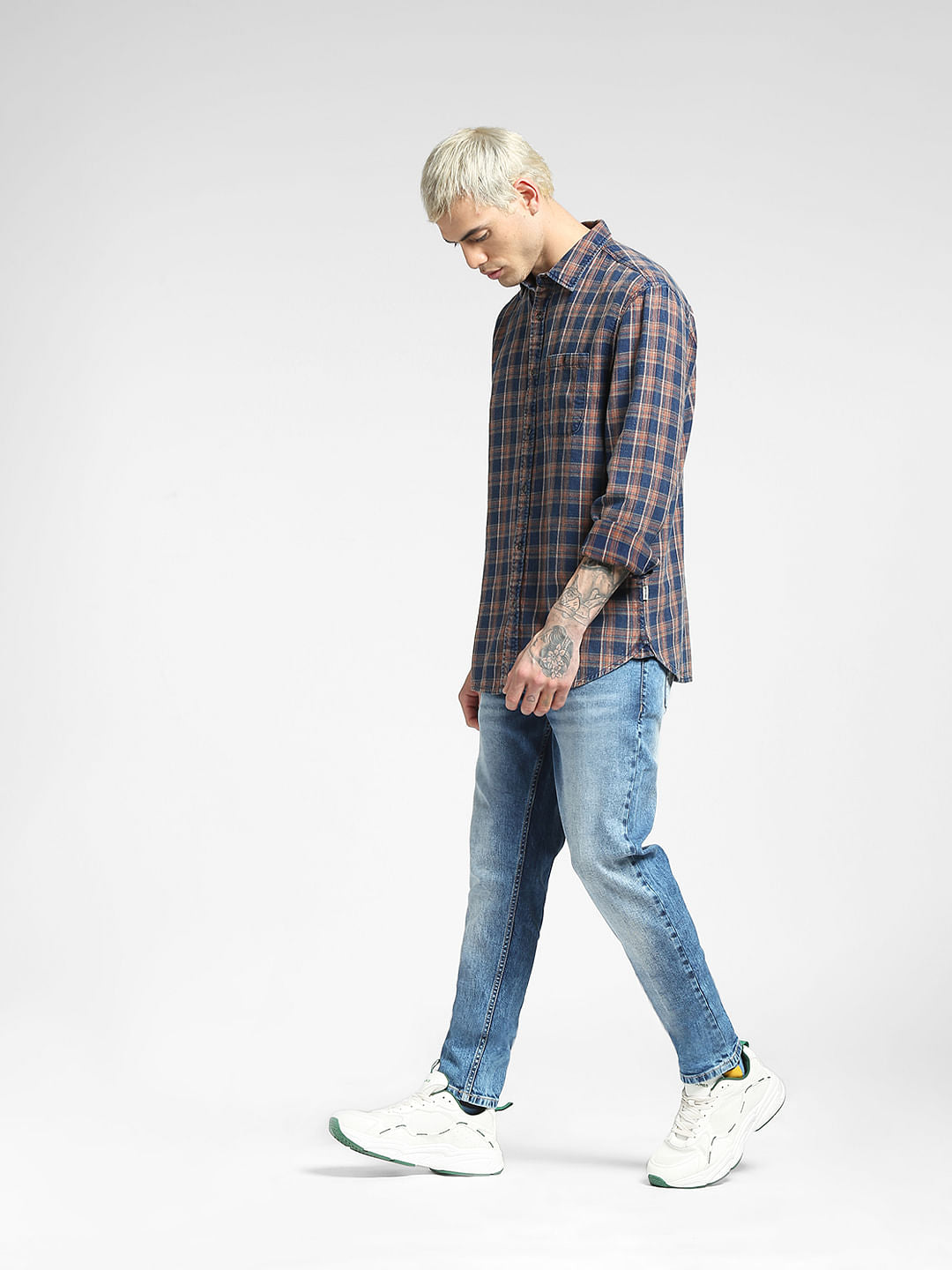 Blue Checked Full Sleeves Shirt