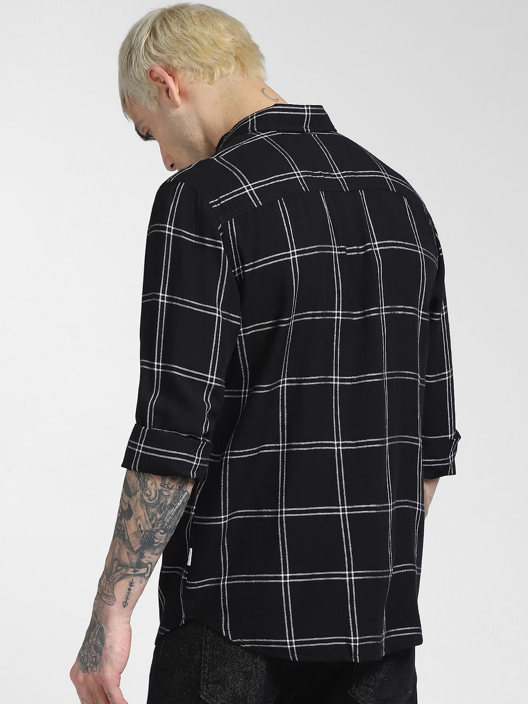 Black Check Full Sleeves Shirt