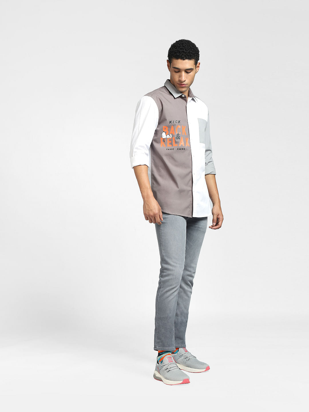 x PEANUTS White Graphic Print Full Sleeves Shirt