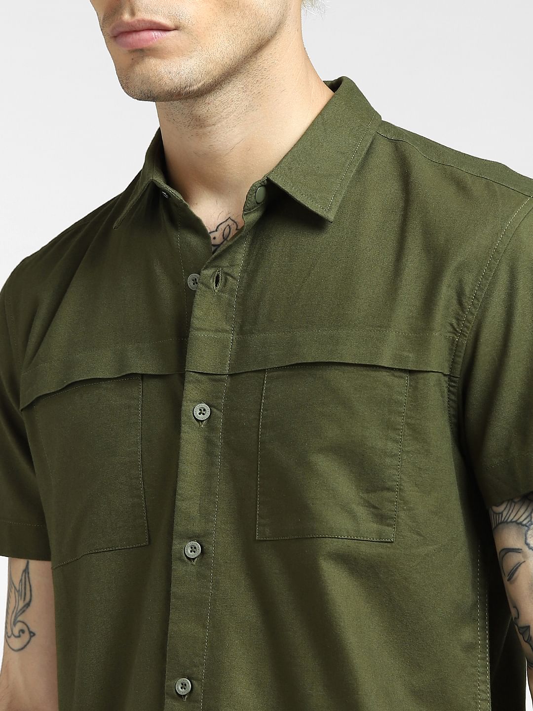 Green Half Sleeves Shirt