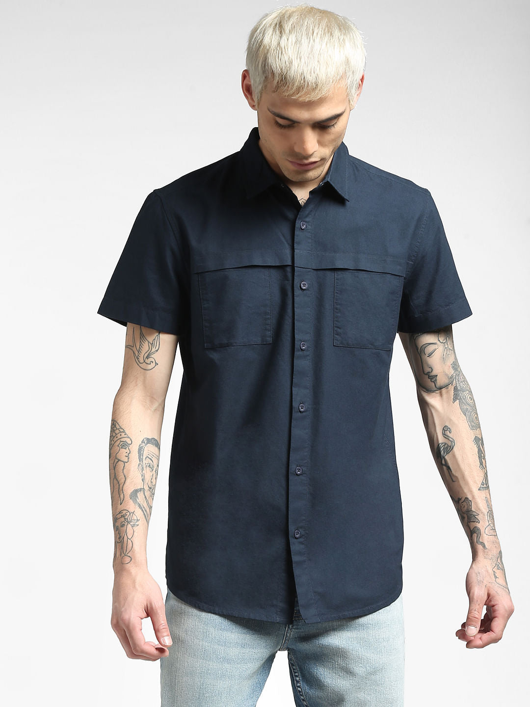 Blue Half Sleeves Shirt