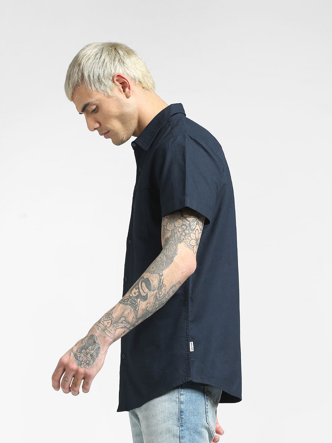 Blue Half Sleeves Shirt