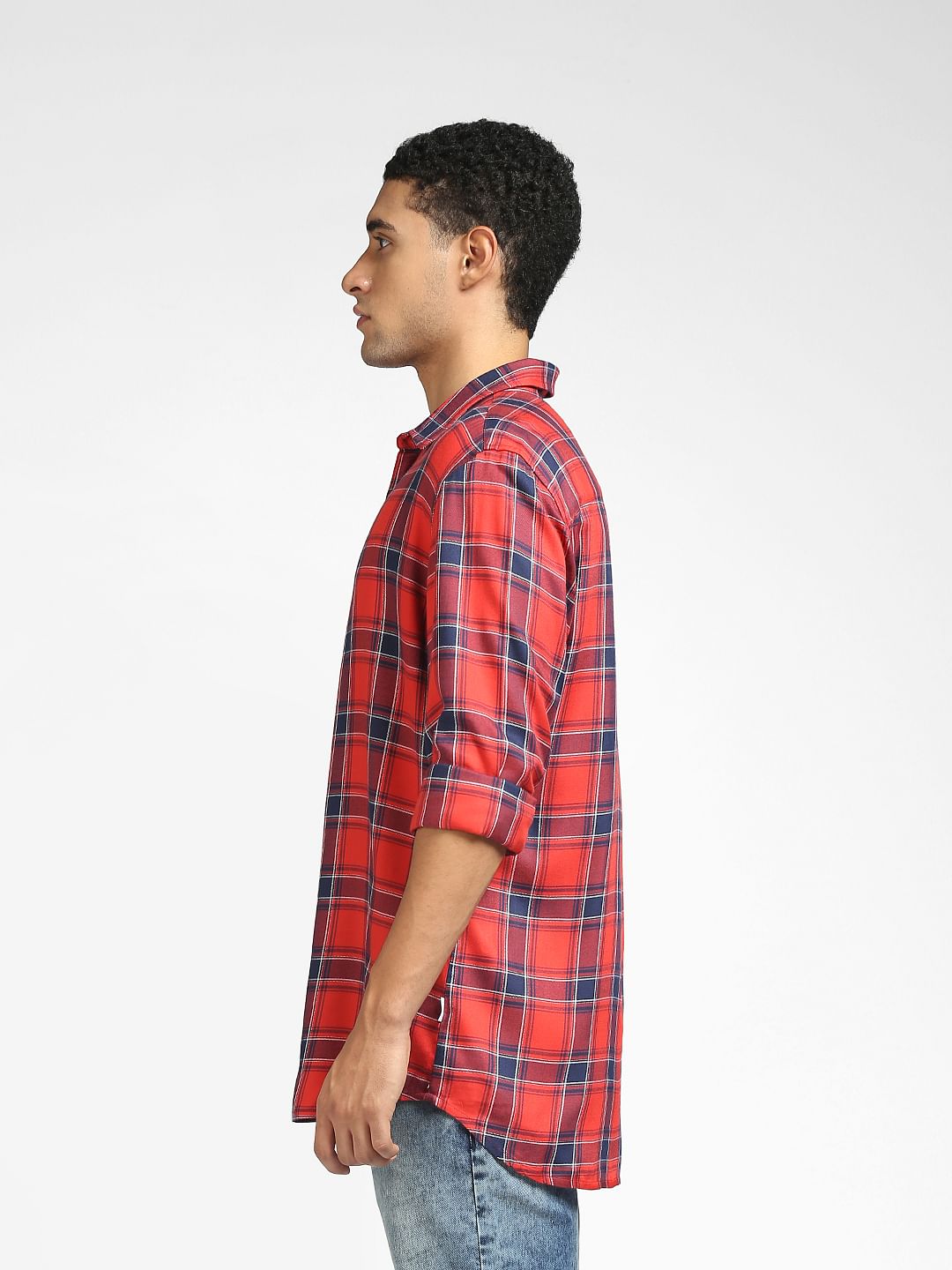 Red Checks Full Sleeves Shirt