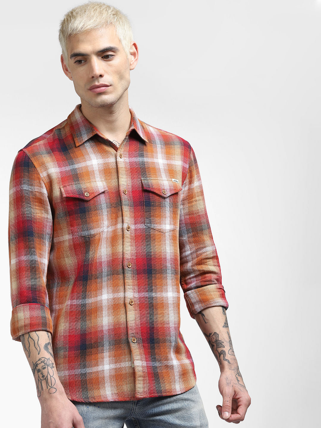 Red Check Full Sleeves Shirt