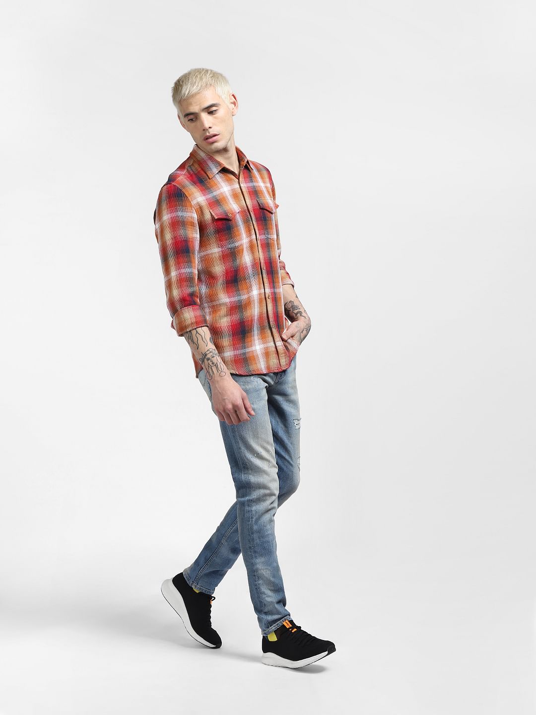 Red Check Full Sleeves Shirt