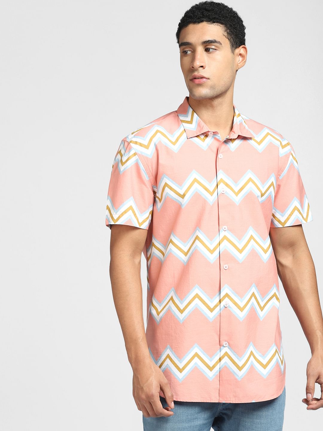 Pink Chevron Print Shirt