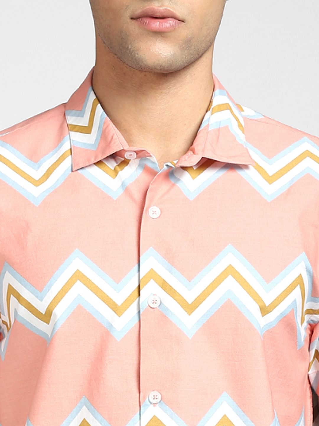 Pink Chevron Print Shirt