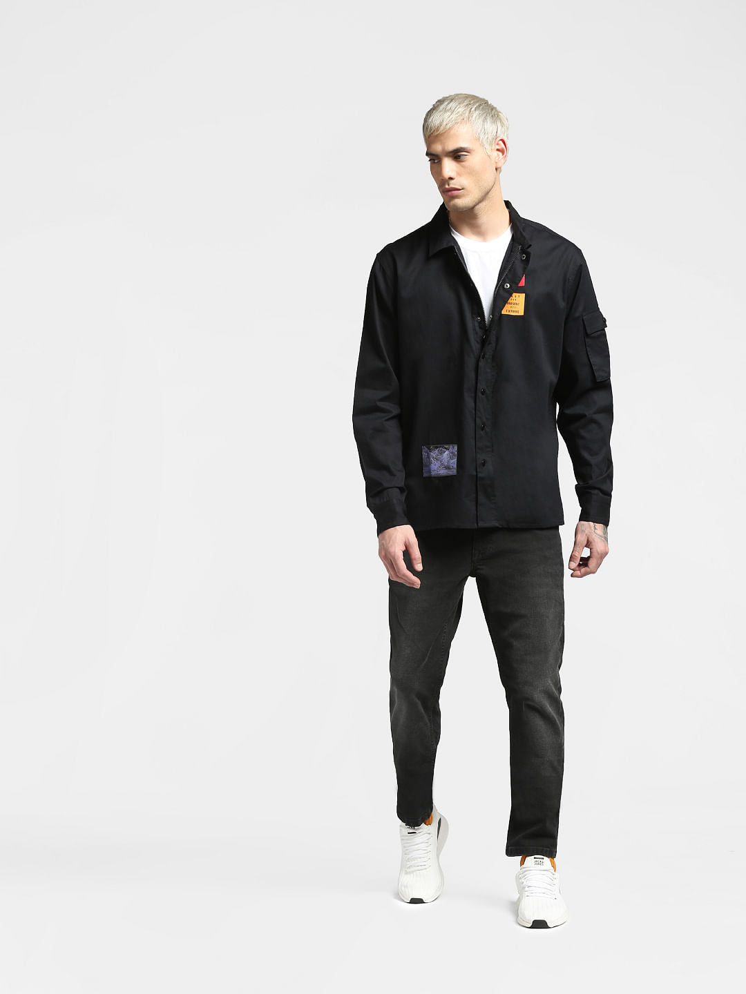 Black Oversized Full Sleeves Shirt
