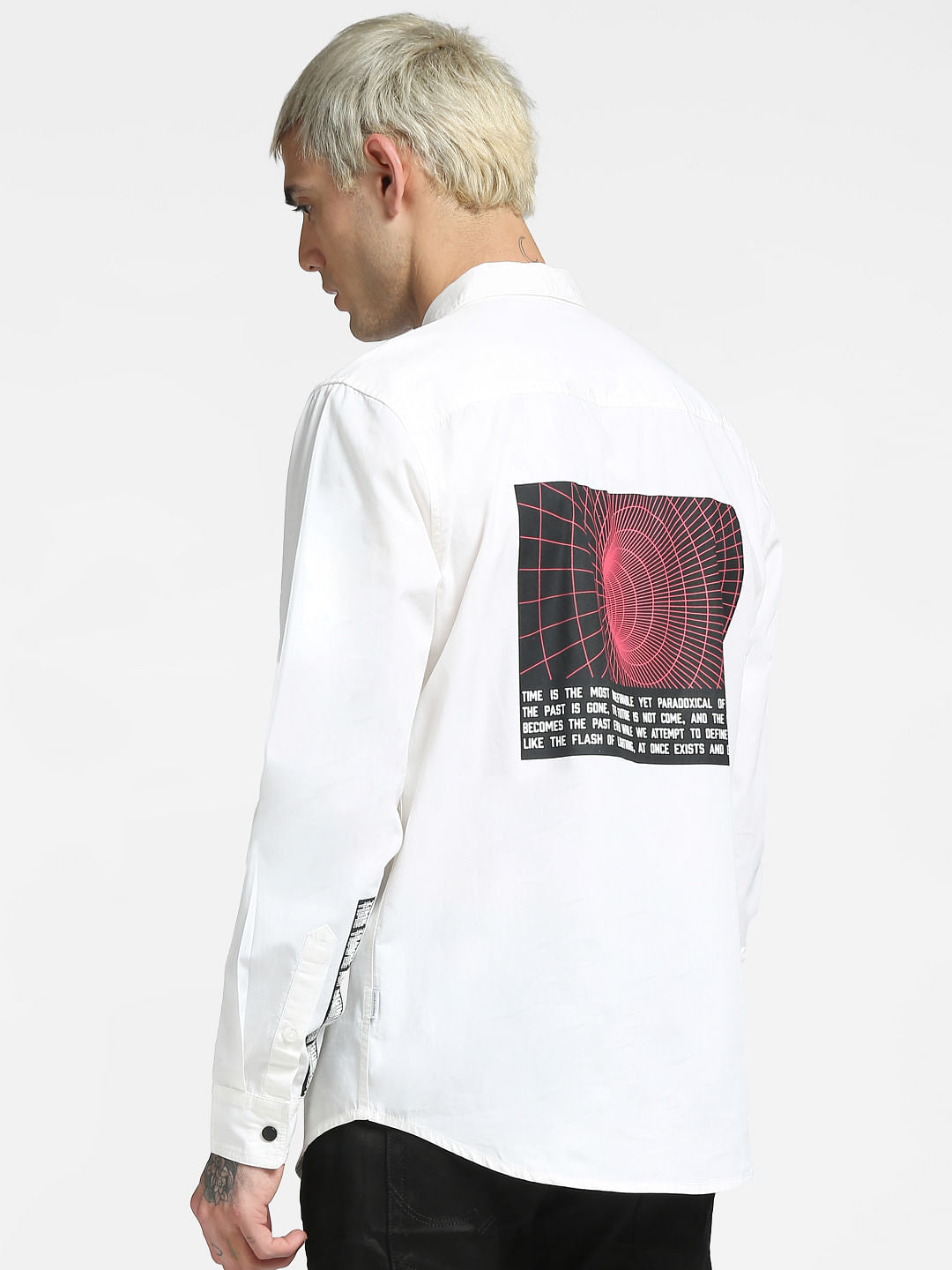 White Solid Full Sleeves Shirt