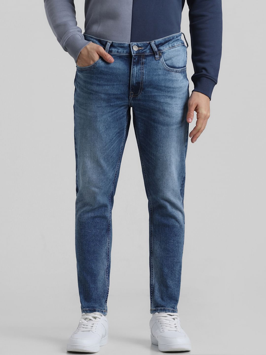 Light Blue Mid Rise Slim Fit Jeans - 28/27