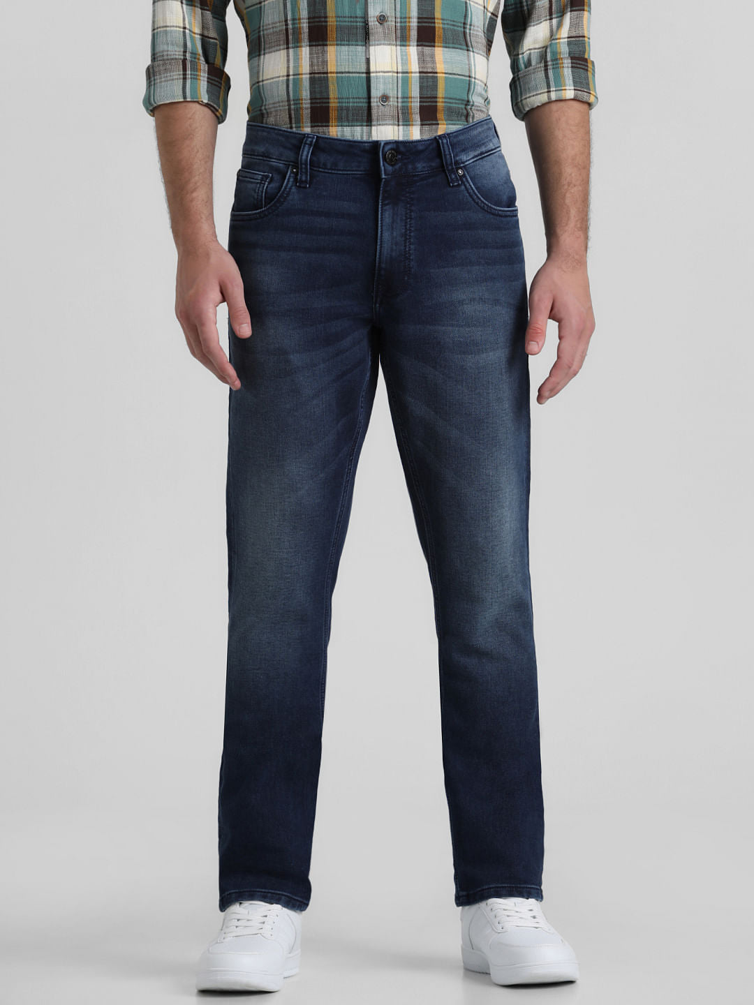 Blue Low Rise Washed Glenn Slim Jeans - 28/30