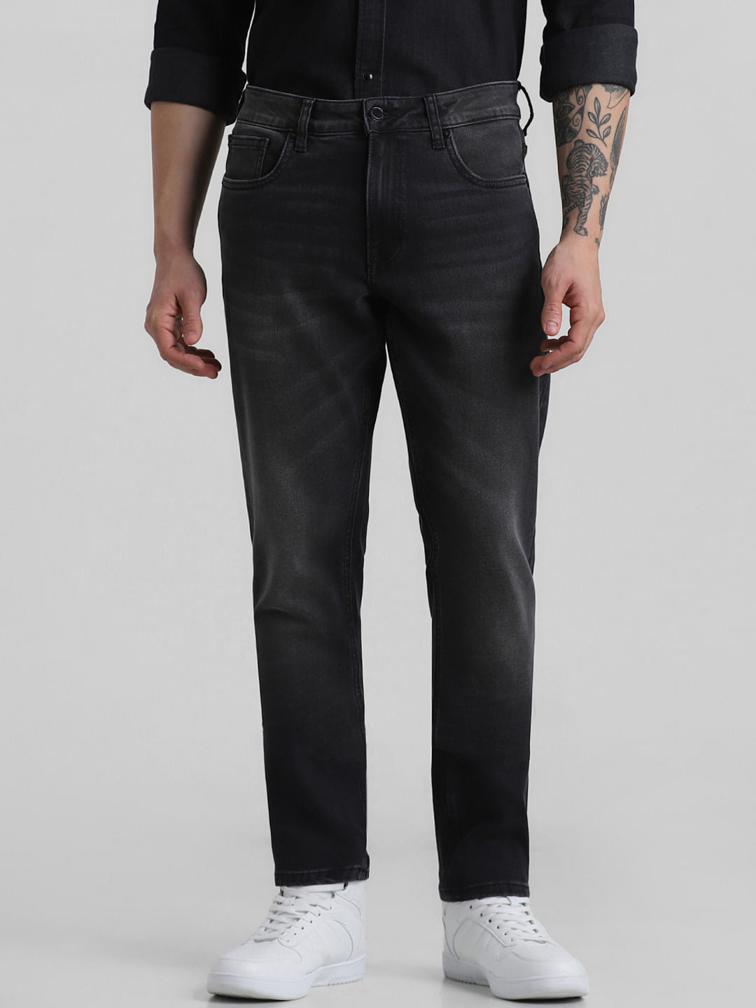 Black Low Rise 5 Pocket Slim Fit Jeans - 28/30