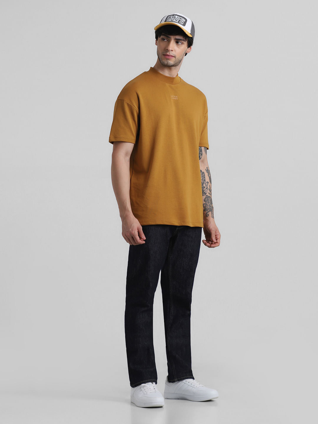 Dark Blue Mid Rise Clark Regular Fit Jeans