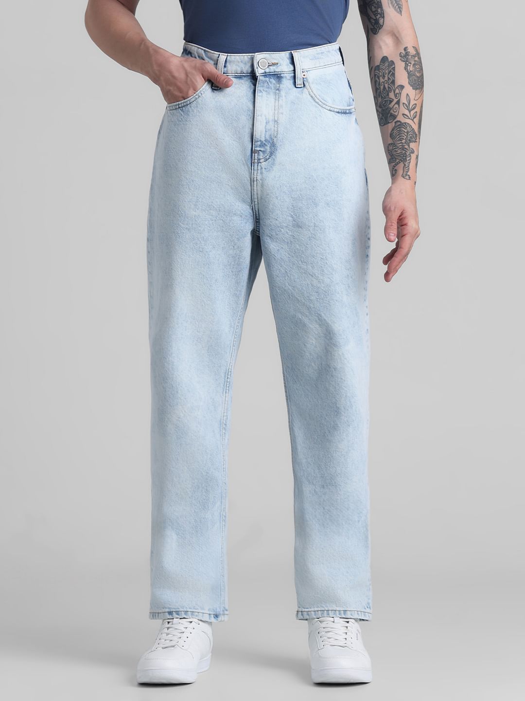 Light Blue High Rise Dario Loose Fit Jeans - 36/31