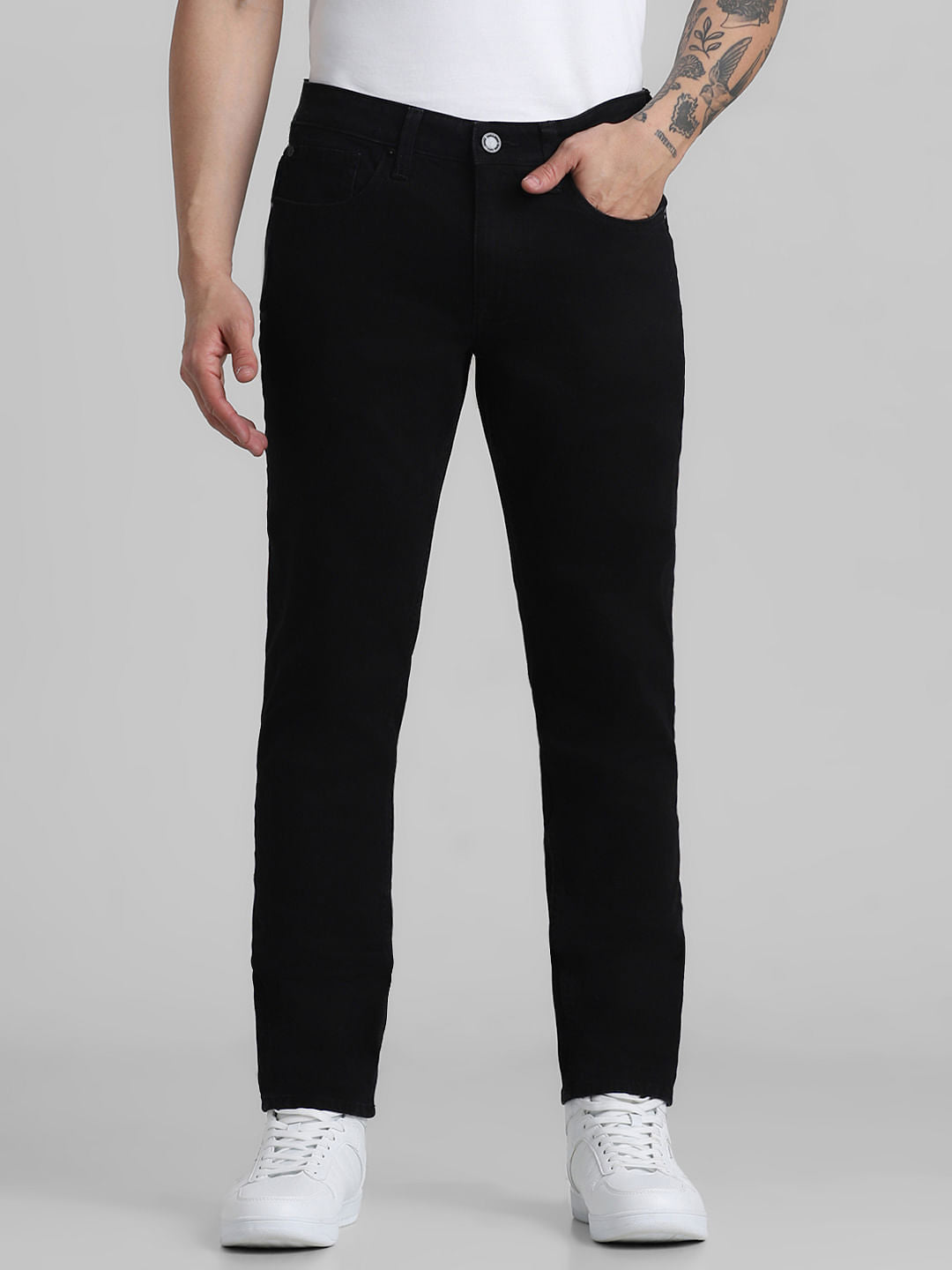 URBAN RACERS by JACK&JONES BLACK LOW RISE GLENN SLIM FIT JEANS - 28/30