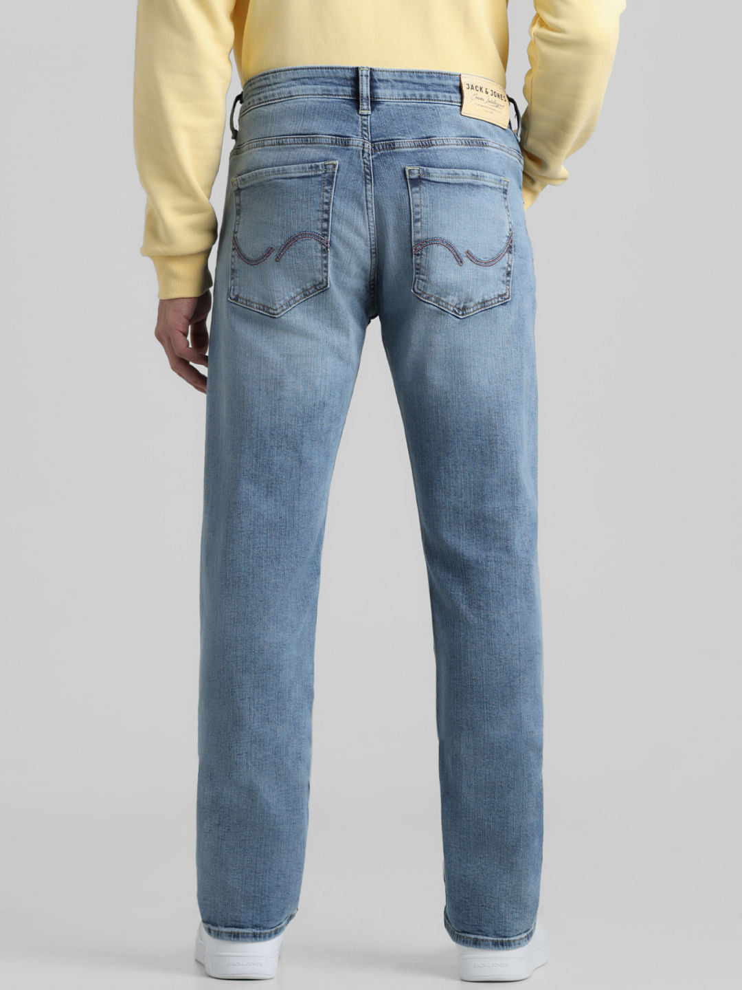 Blue Mid Rise Clark Regular Fit Jeans