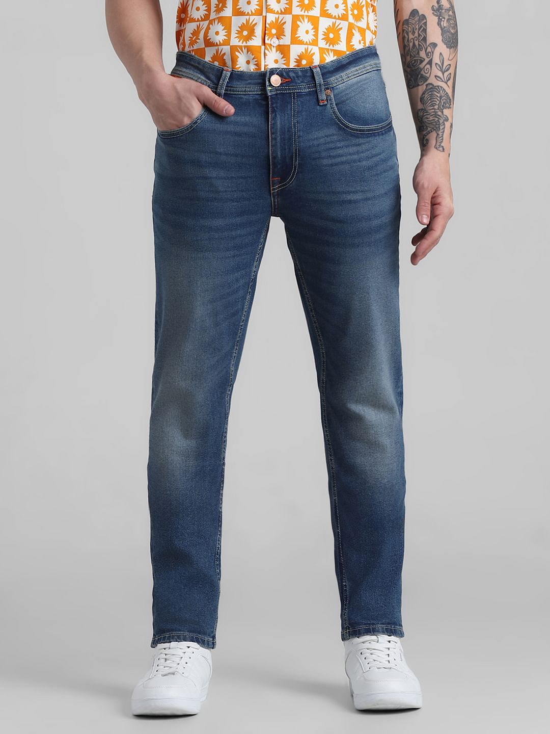 Blue Low Rise Ben Skinny Fit Jeans