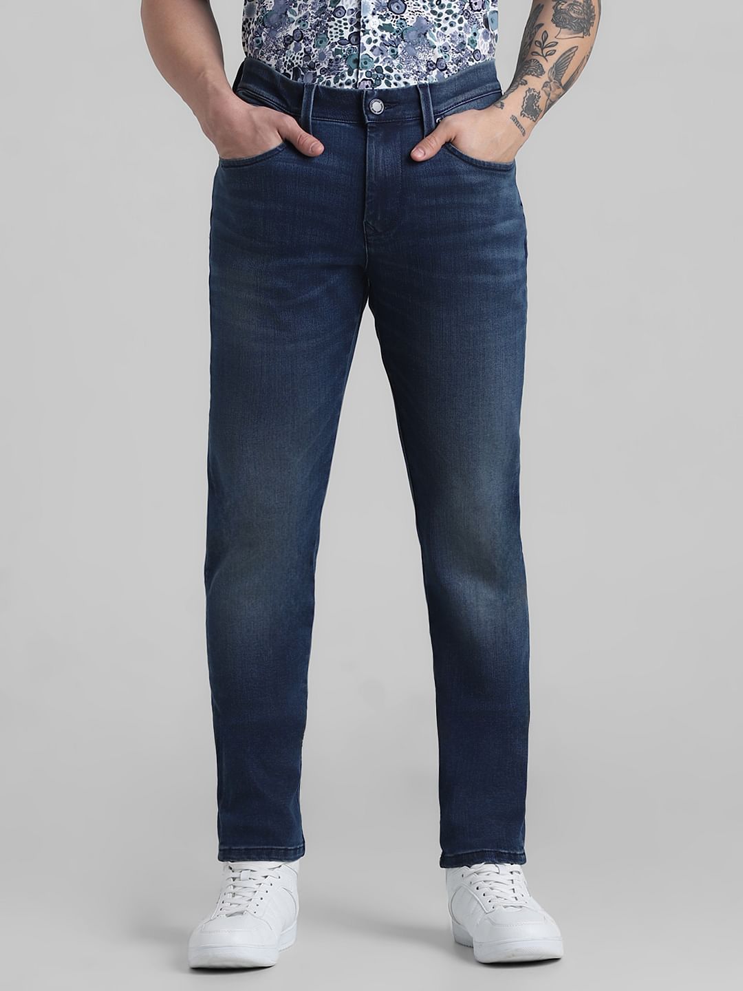 Dark Blue Low Rise Glenn Slim Fit Jeans