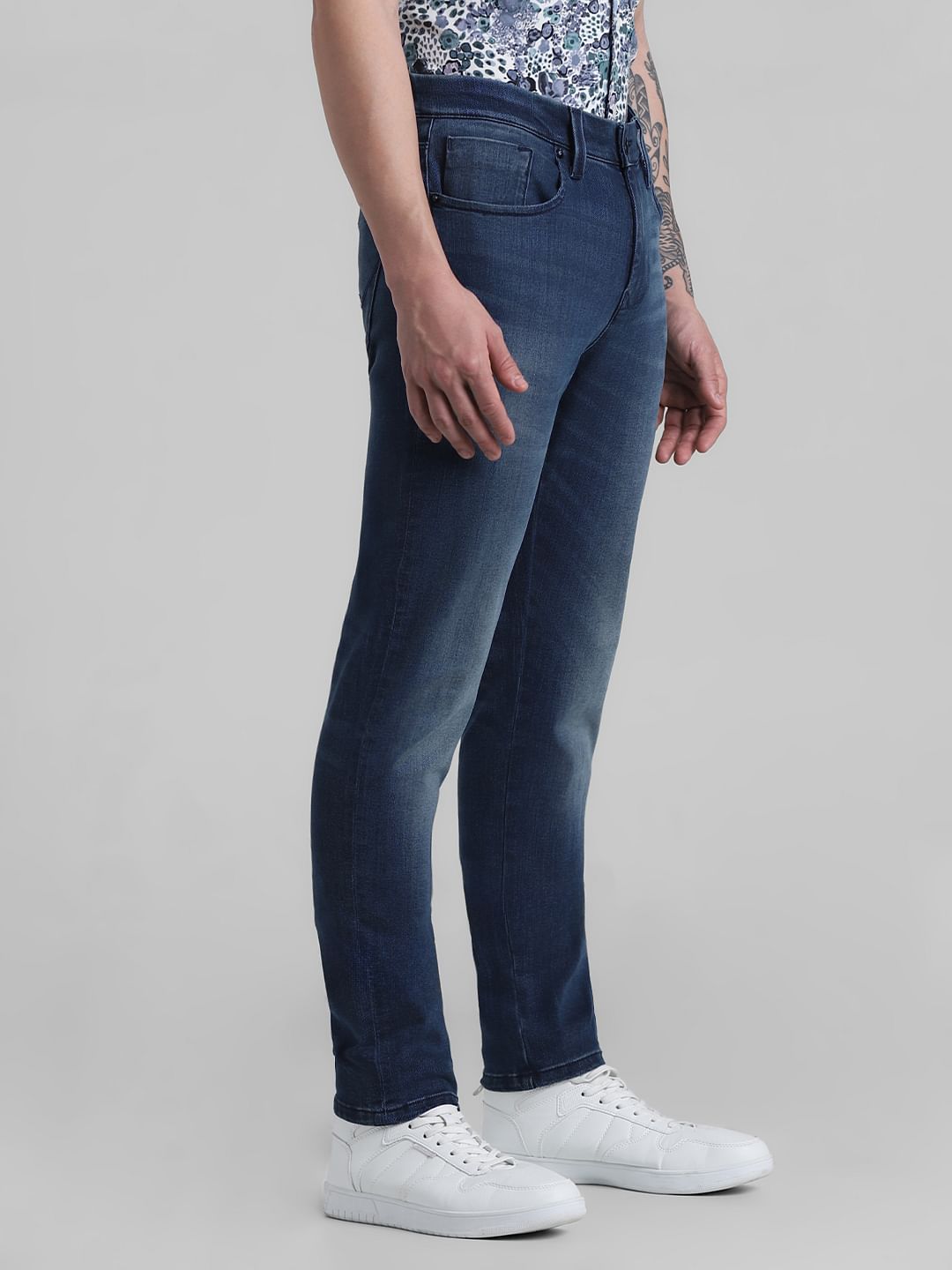 Dark Blue Low Rise Glenn Slim Fit Jeans
