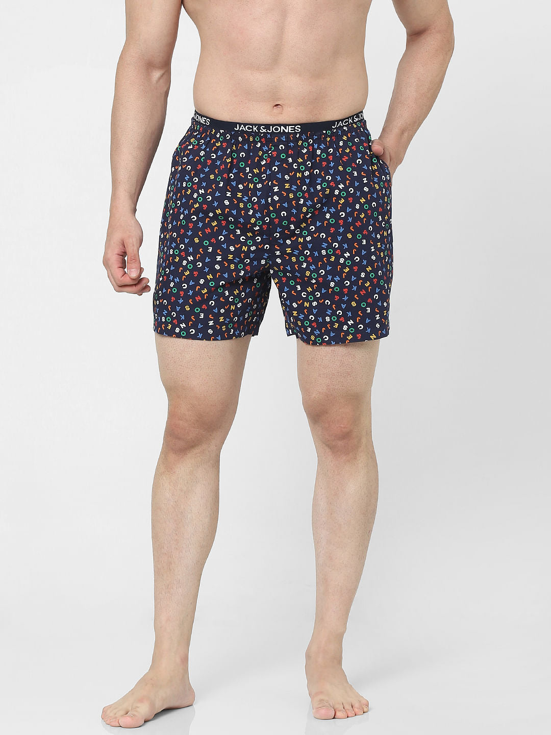 Navy Blue All Over Print Boxers - S