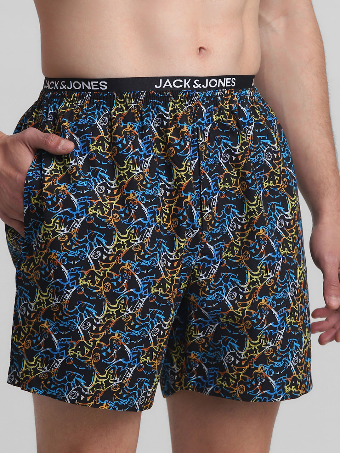 Black Gaming Console Printed Boxers