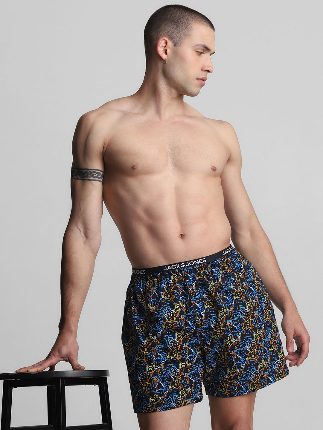 Black Gaming Console Printed Boxers