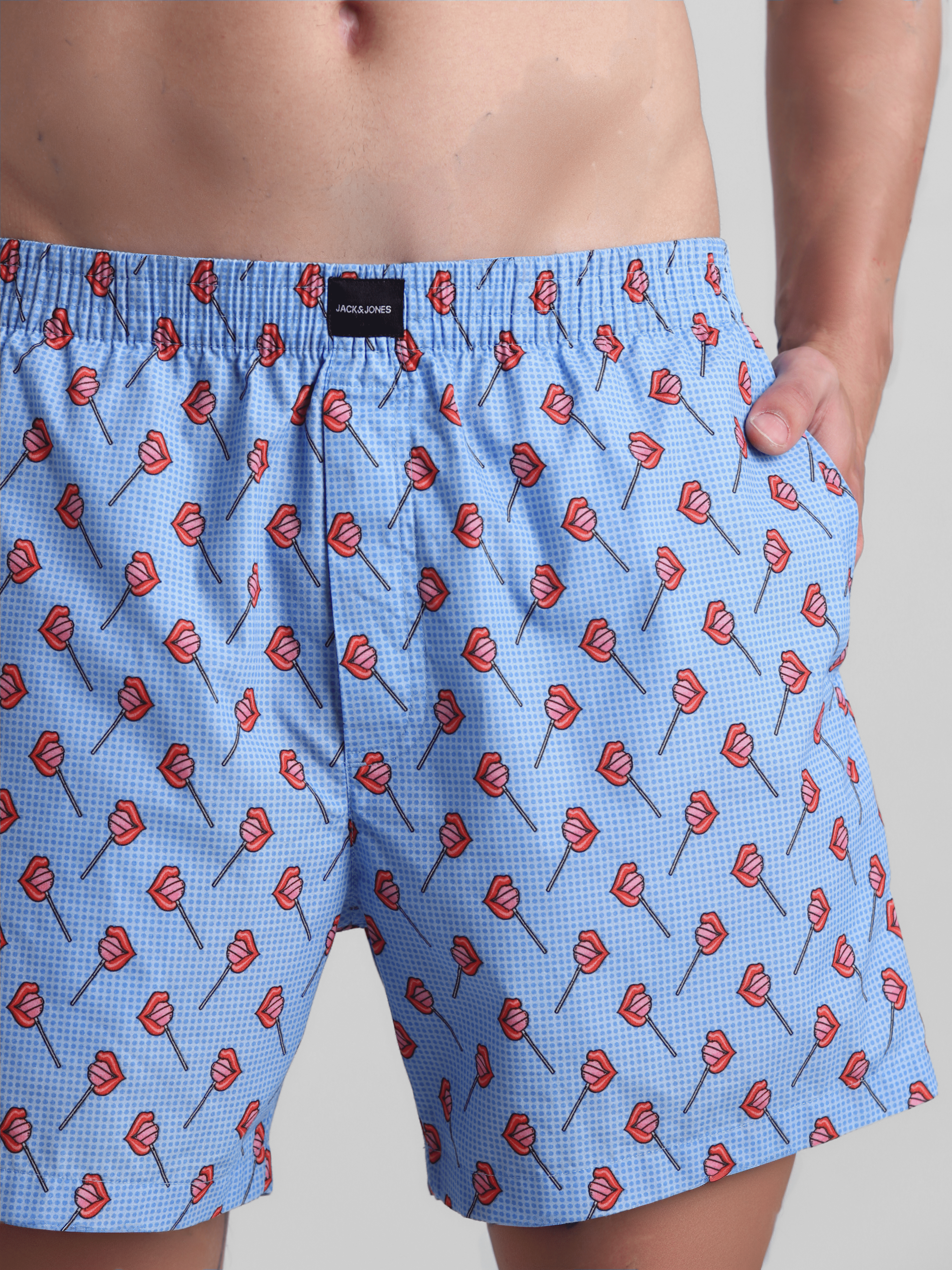 Blue Printed Cotton Boxers