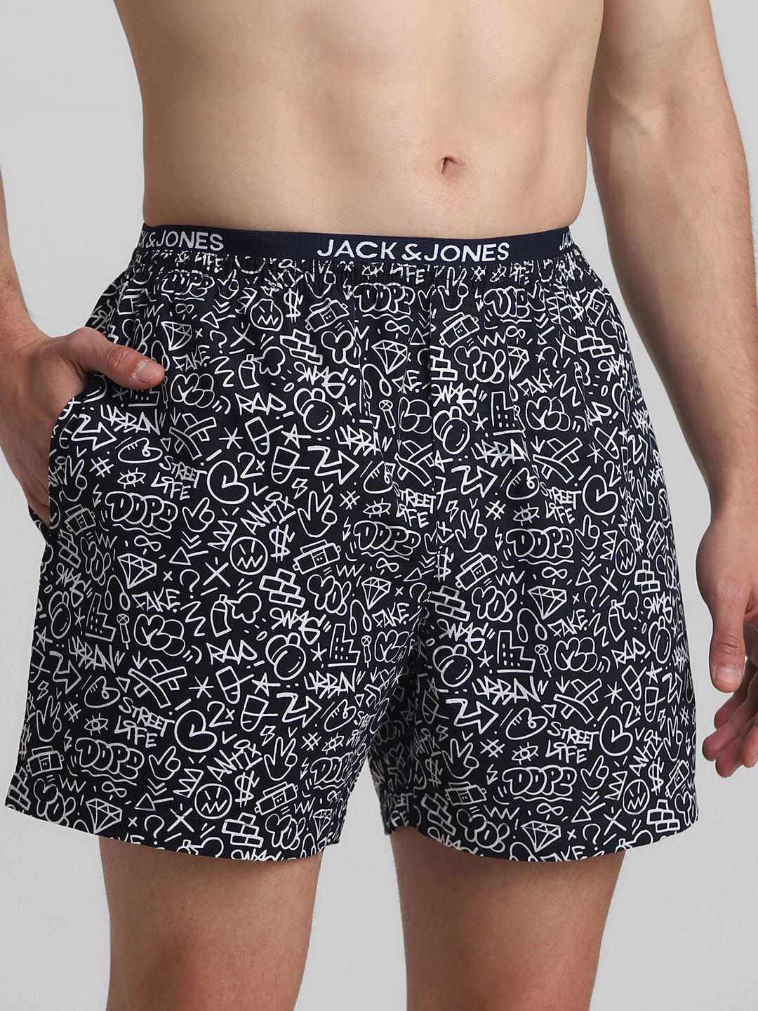 Navy Blue Printed Boxers