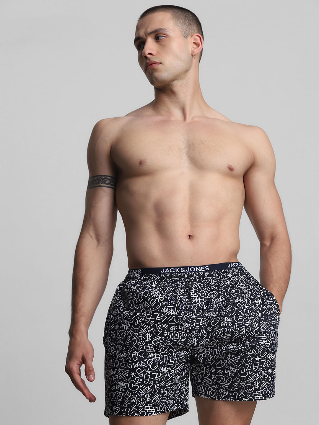 Navy Blue Printed Boxers