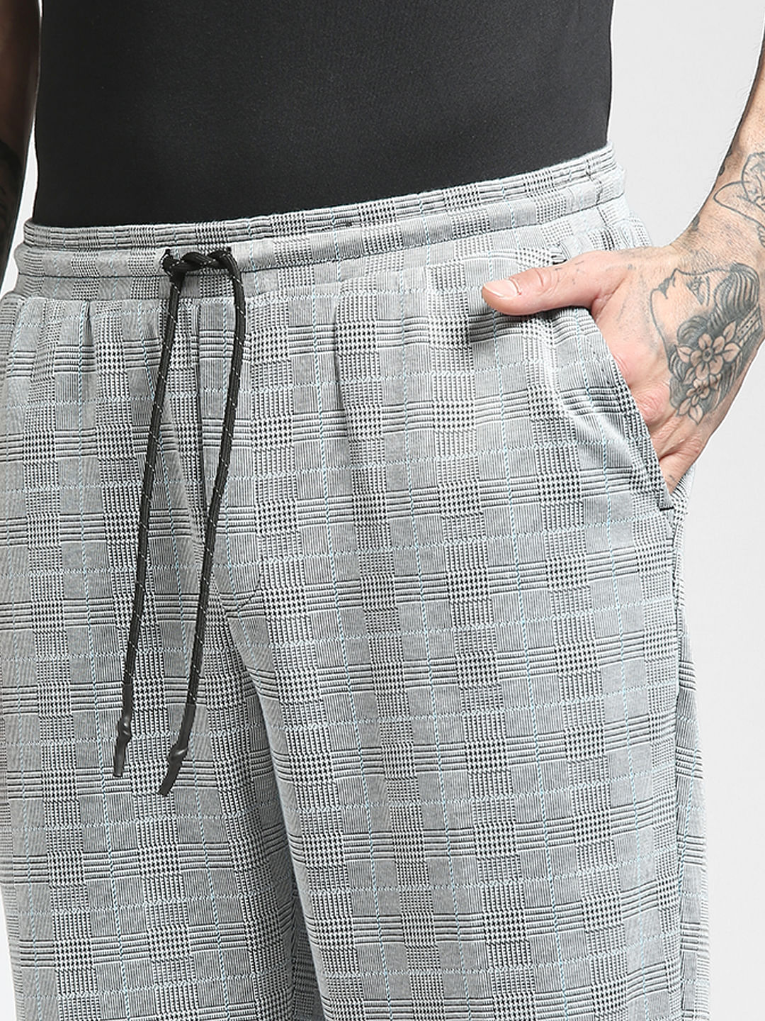 Grey Check Pants