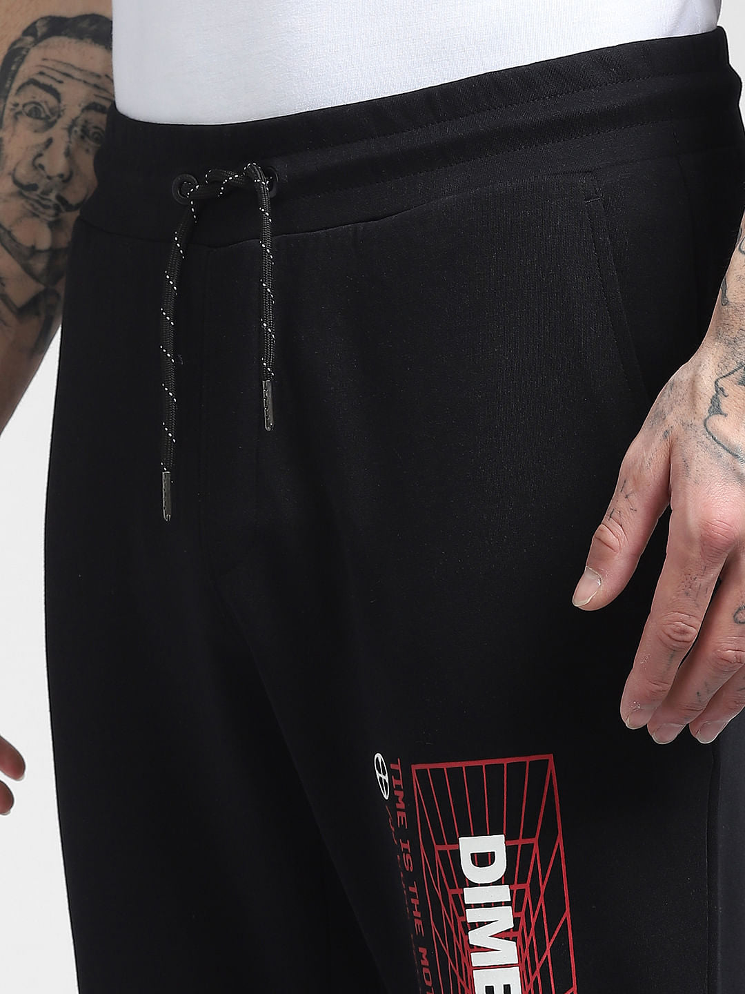 Black Printed Sweatpants