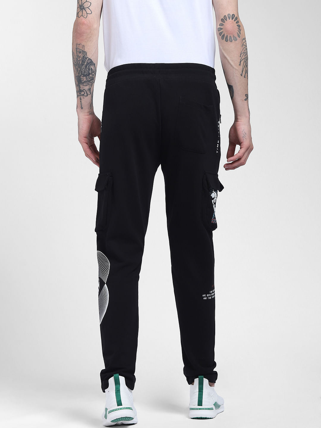 Black Graphic Printed Sweatpants