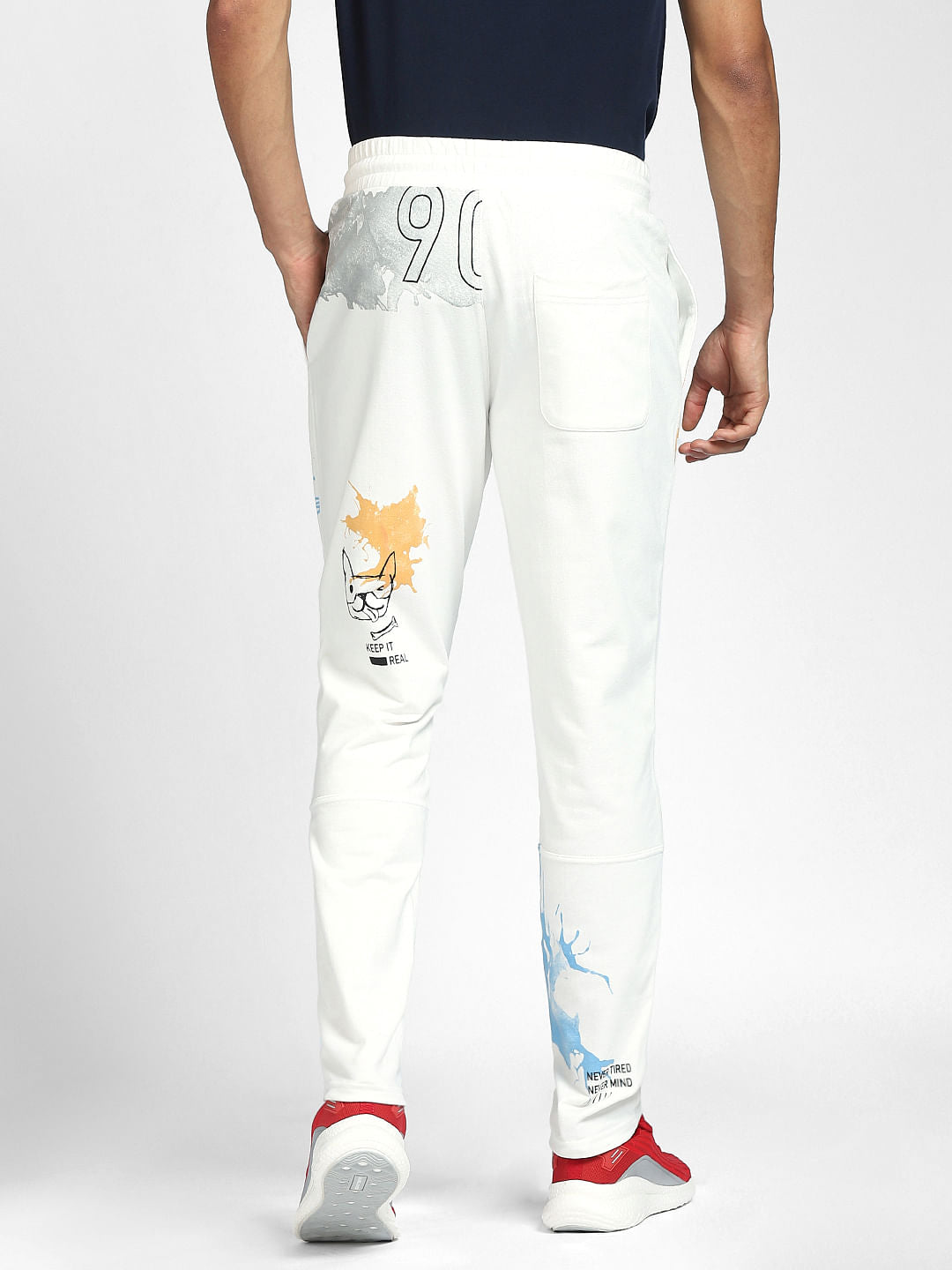 White Printed Sweatpants