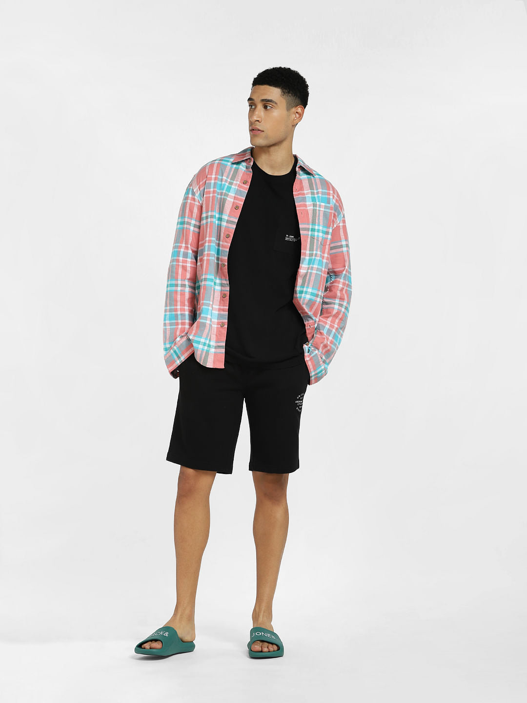 Black Mid Rise Drawstring Sweatshorts