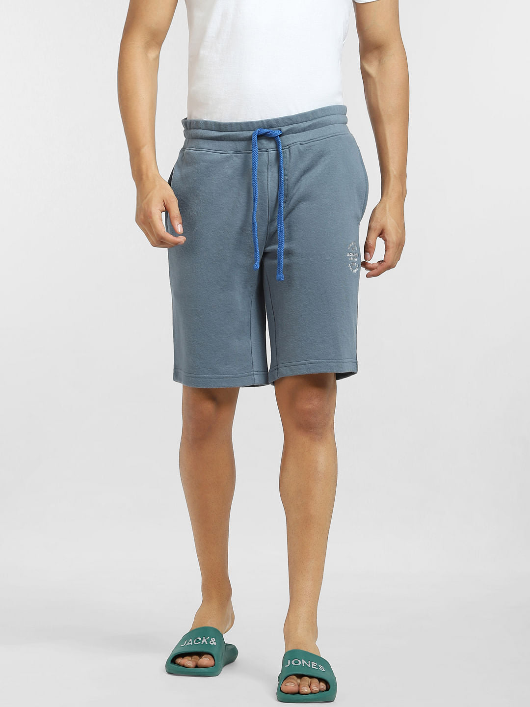 Blue Mid Rise Sweatshorts