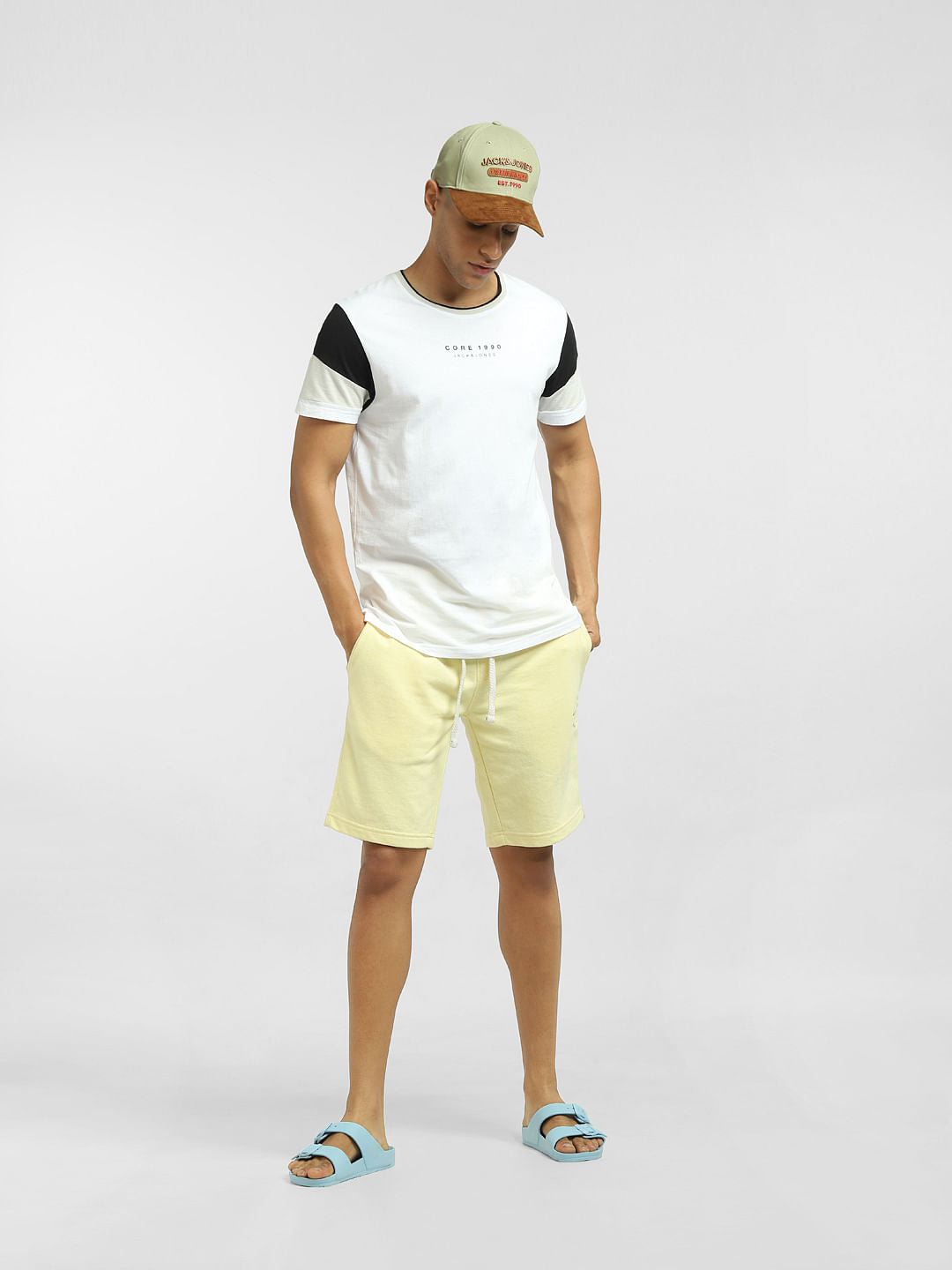 Yellow Mid Rise Sweatshorts - S