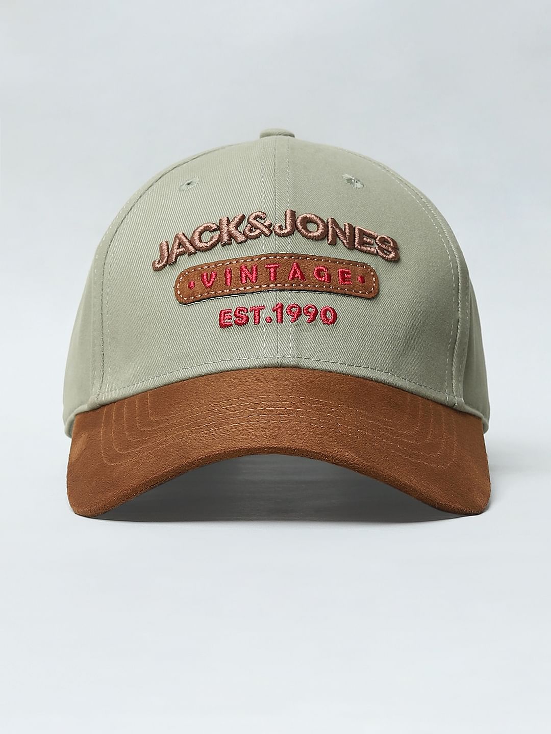 Light Green Colourblocked Baseball Cap