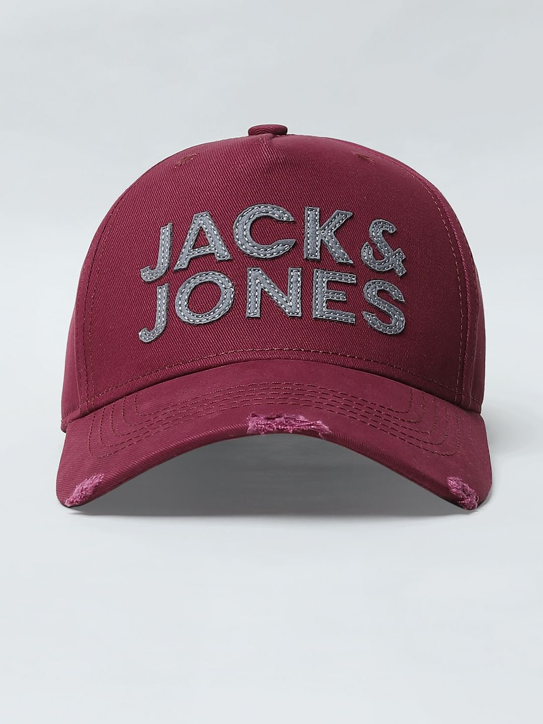 Maroon Distressed Baseball Cap