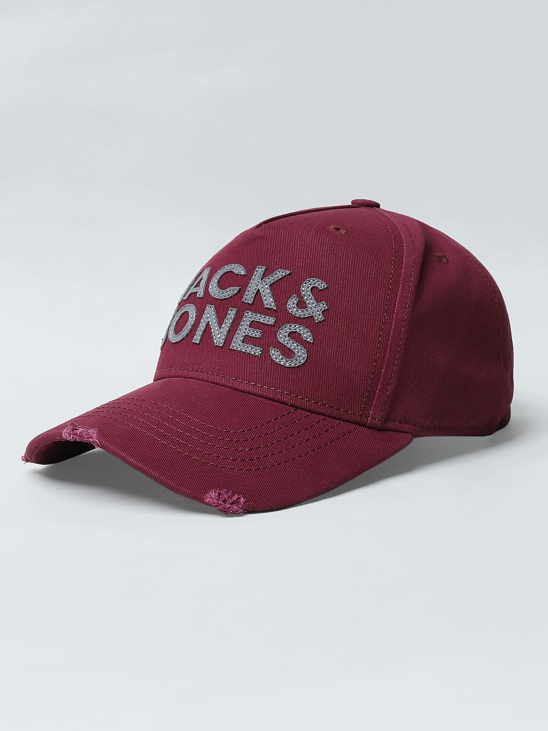 Maroon Distressed Baseball Cap
