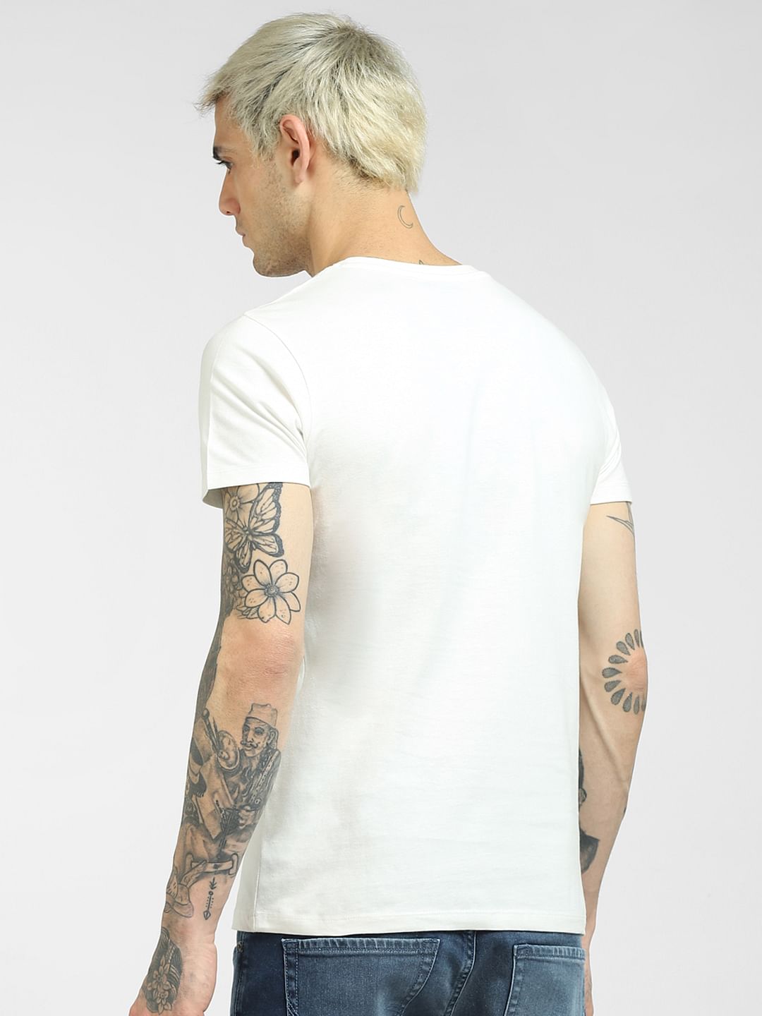 White Graphic Crew Neck T-shirt