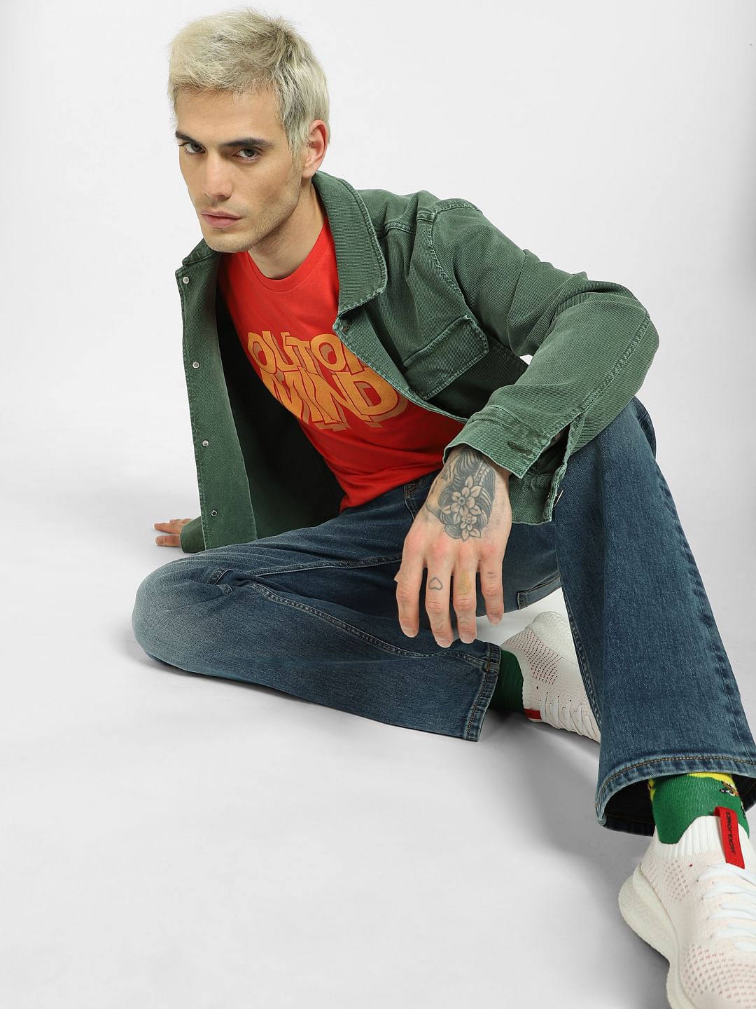 Red Graphic Print Crew Neck T-shirt