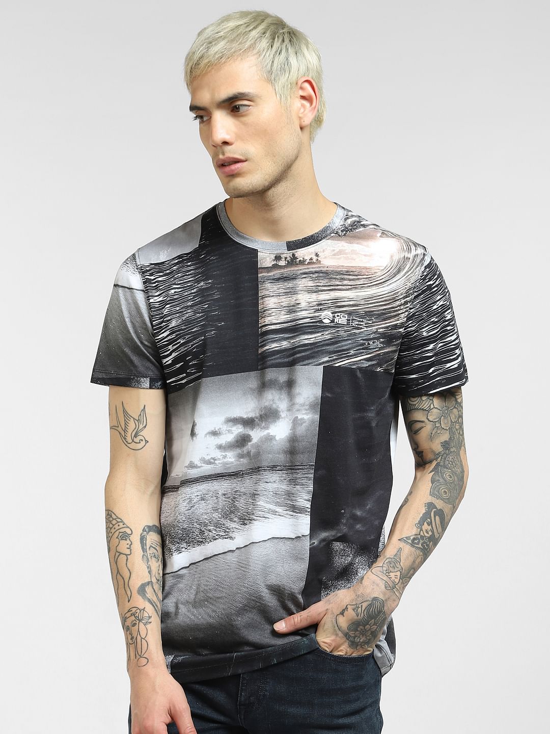 Black Vintage Crew Neck T-shirt