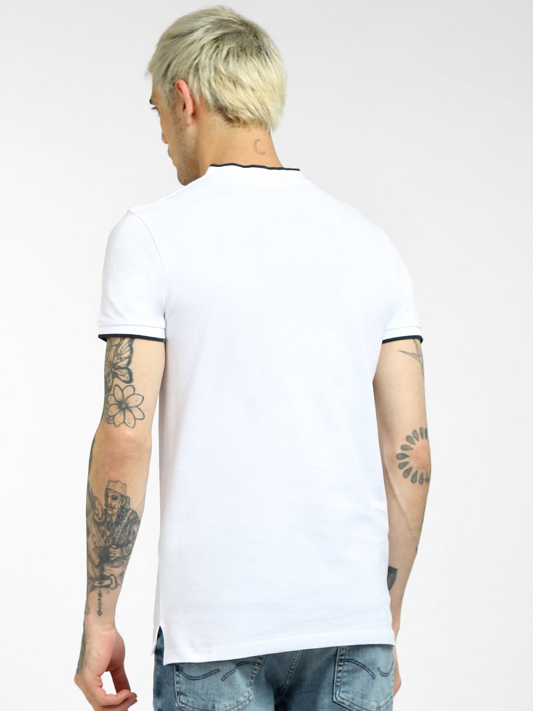 White Henley Neck T-shirt