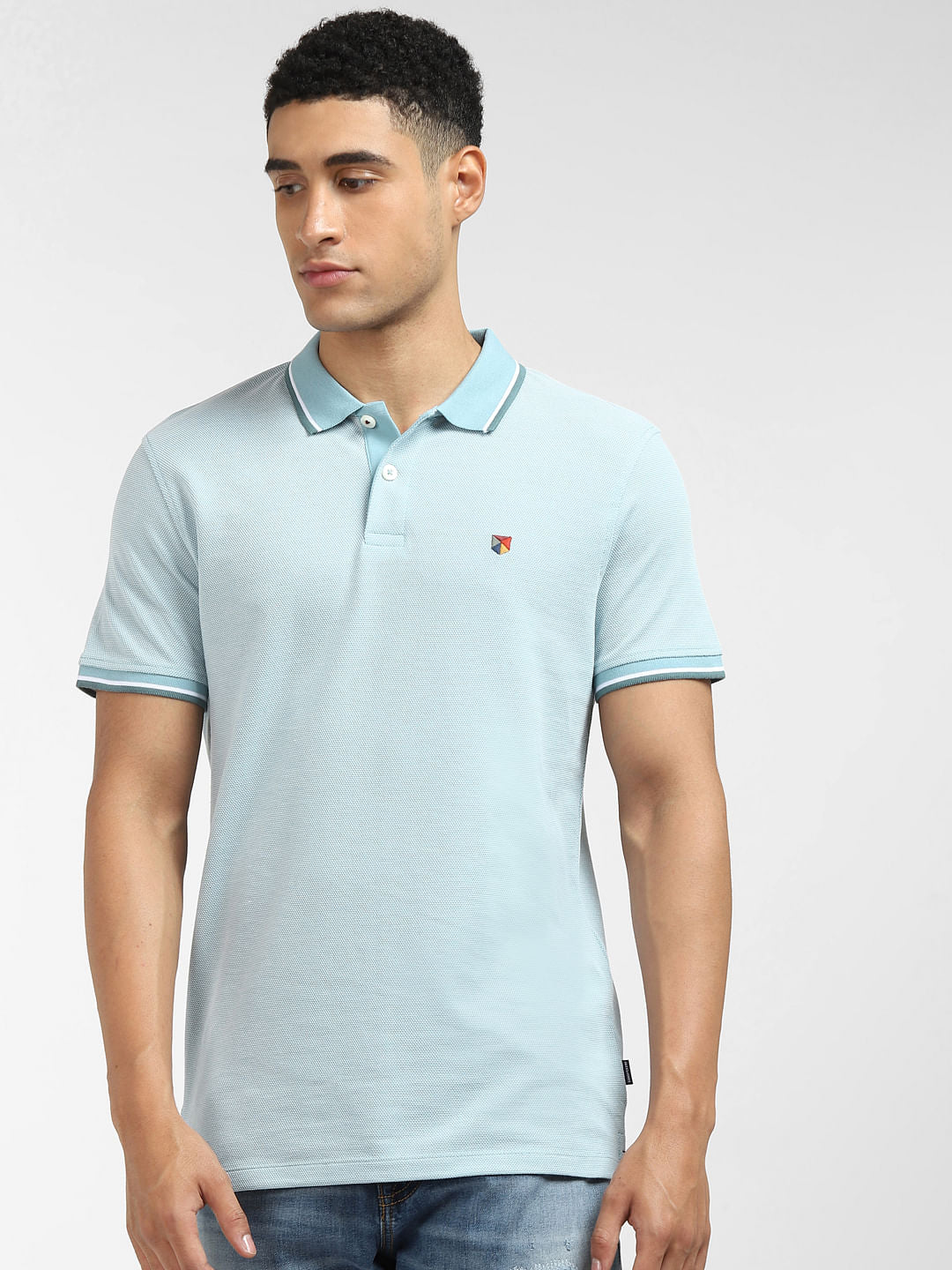 Blue Polo Neck T-shirt